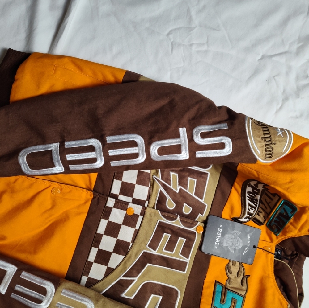 NWT Rebels Racing Jacket Small - Orange and Brown - Picture 6 of 13